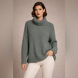 Abercrombie & Fitch Green Chunky Turtleneck Women’s Sweater Size Small